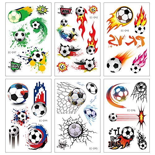 Konsait Football Temporary Tattoos 142 Pcs Soccer Party Favors