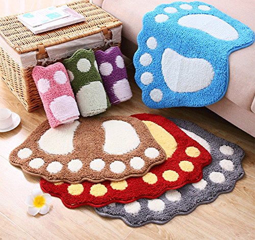 TOPCHANCES Big Feet Bath Mat - Non-Slip, Absorbent Microfiber Rug (16" x 24", Coffee)