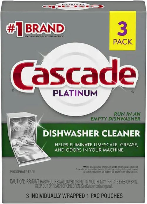 Cascade Platinum Dishwasher Cleaner - Powerful Formula for Sparkling Clean Dishes | 3 Count