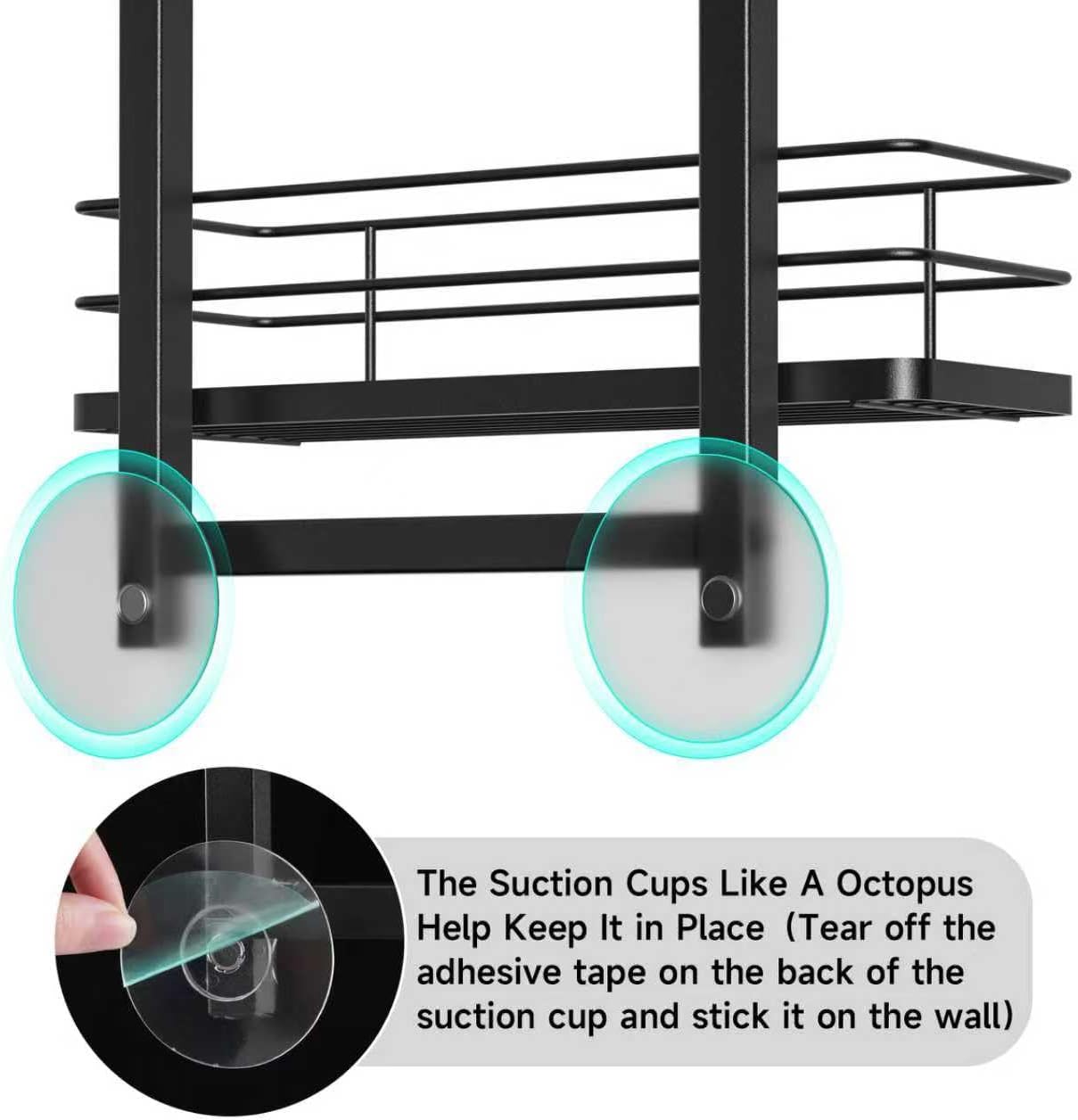 Skiennix Shower Caddy - Adjustable 3-Tier Bathroom Organizer with Anti-Swing Design | Easy Storage Solution