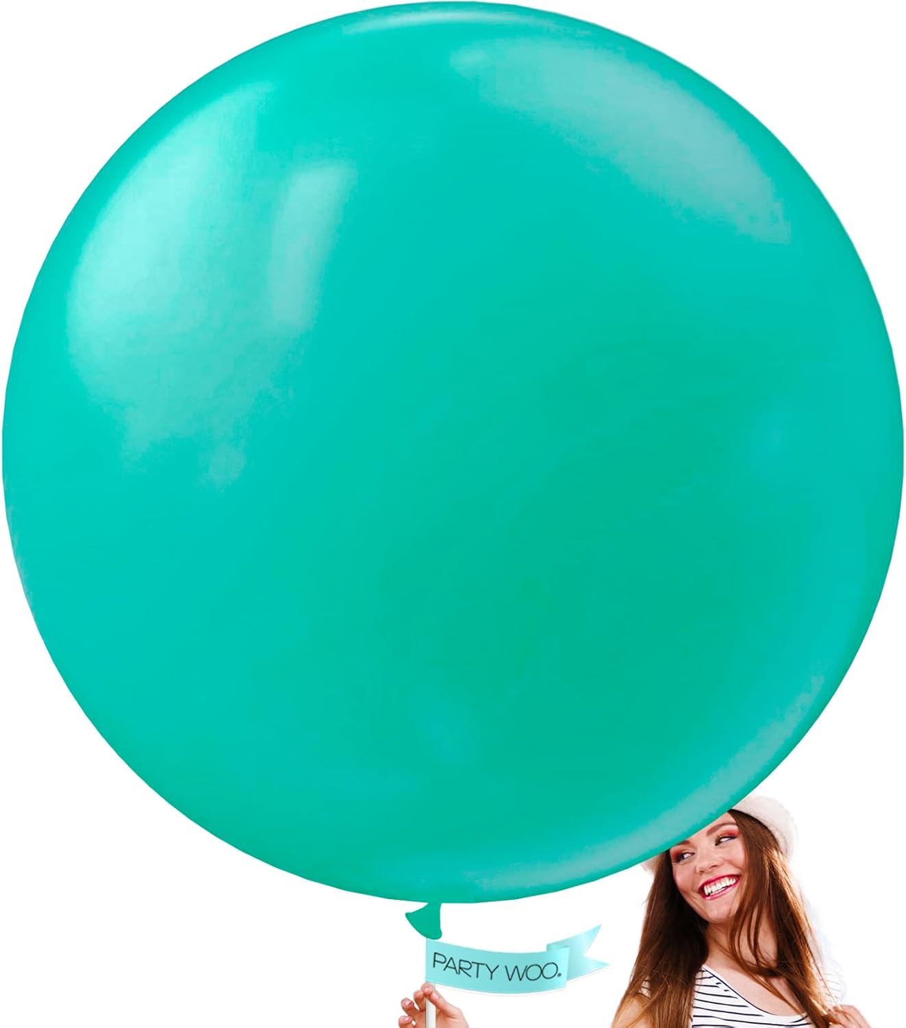 PartyWoo Teal Balloons - 36 Inch Turquoise Latex Balloons for Baby Showers, Weddings & More