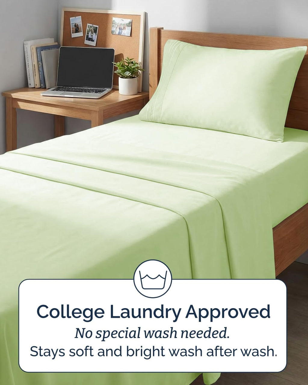 Skiennix Twin XL Sheet Set - Comfy, Breathable & Cooling Bedding - Deep Pockets, Wrinkle-Free - Light Sage Green