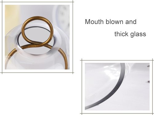 **Skiennix Metal Candle Holder Set - Versatile Brass Design with Handmade Glass Dome | 5" & 4" Sizes**