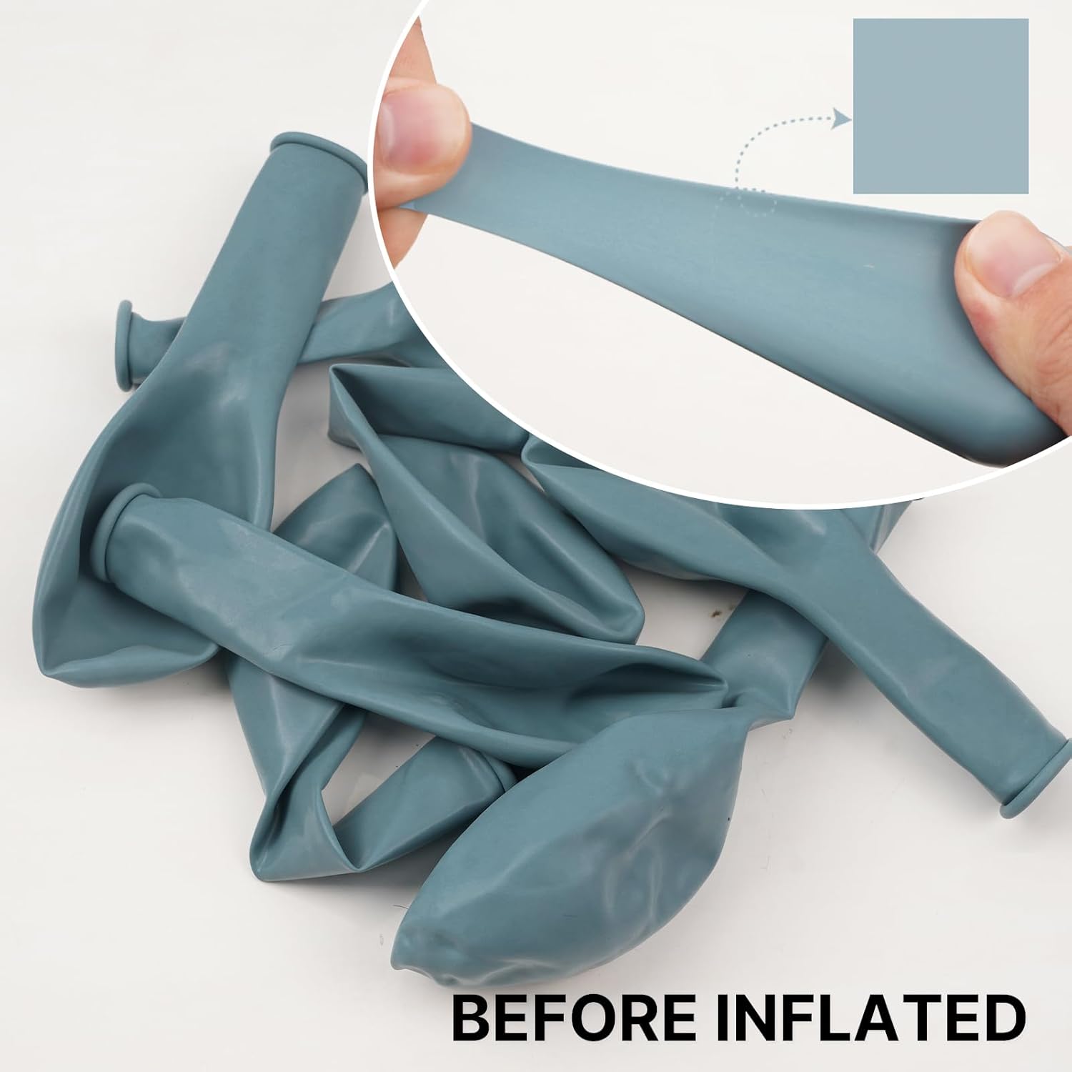 PartyWoo Dusty Blue Balloons - 101pcs 12 Inch Aqua Latex Helium Balloons for Weddings & Celebrations