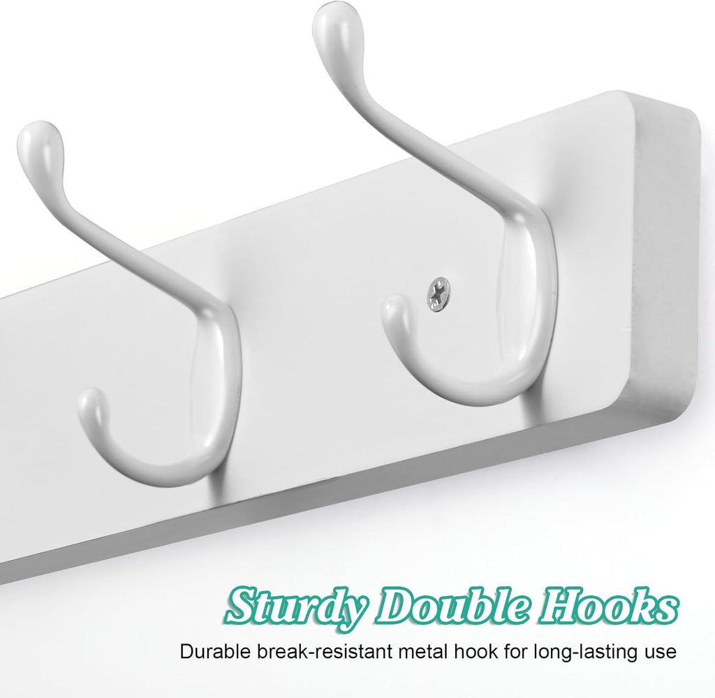OUTNILI Wall-Mounted Broom Holder & Coat Rack - Space-Saving Organizer Bundle