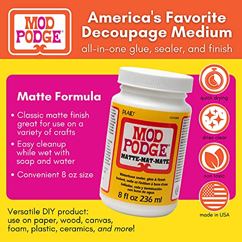 Mod Podge Matte Sealer, Glue & Finish 8 fl oz - All-in-One Craft Solution