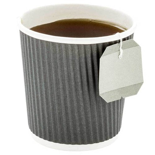 Restaurantware 4 Ounce Ripple Wall Disposable Coffee Cups, 500 Insulated Gray Paper Tumblers with Rolled Rim Design, Lids Sold Separately for Hot Drinks like Tea, Hot Chocolate and More
