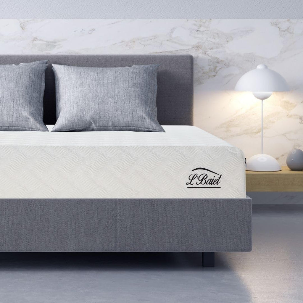 L’Baiet Twin Size Gel Memory Foam Mattress - 8 Inch Medium Firm with Cooling-Gel Comfort Technology