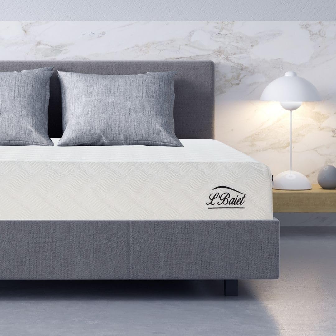 L’Baiet Twin Size Gel Memory Foam Mattress - 8 Inch Medium Firm with Cooling-Gel Comfort Technology