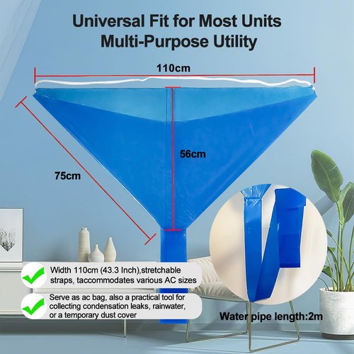 Integrated Design Mini Split Cleaning Bag, Ac Cleaning Bag, Air Conditioner Cleaning Cover, Air Conditioner Service Bag, Mini Split Cleaning Cover, Ac Cleaning Cover Bag, Waterproof, Reusable