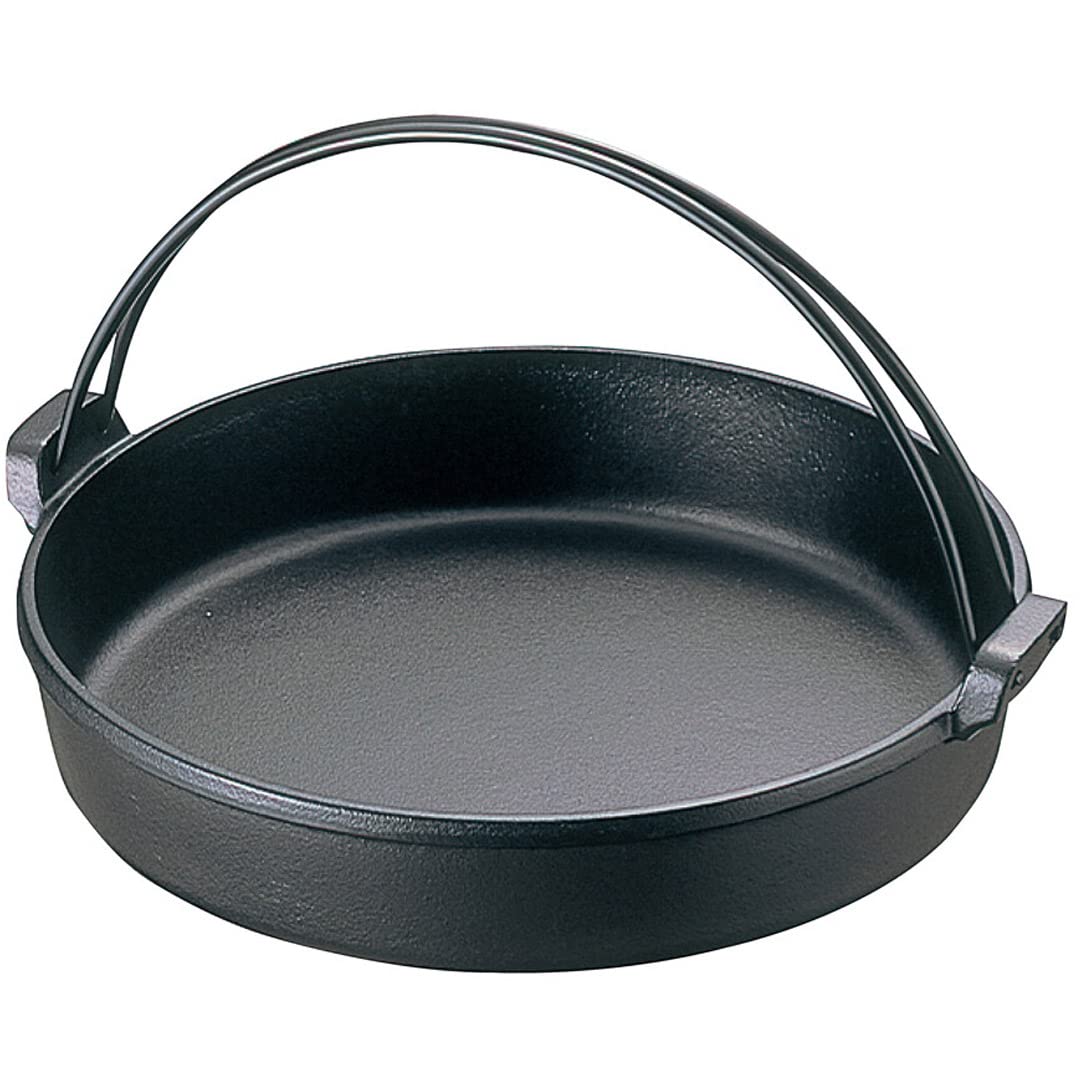 TIKUSAN Japanese Cast Iron Hot Pot Sukiyaki Nabe Pan Made in Japan (9.4" (24cm))