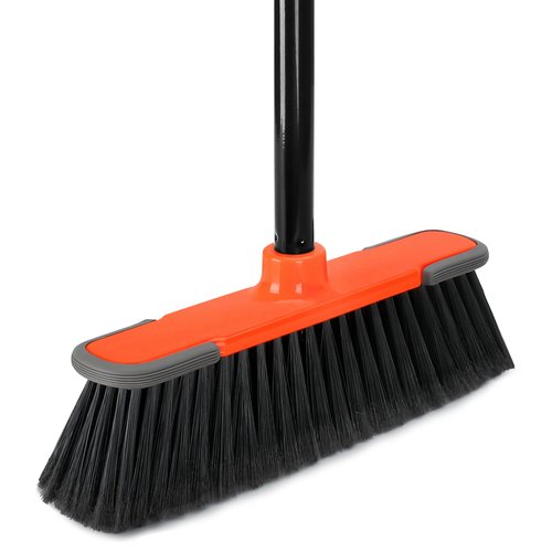 Broom for Sweeping Indoor 54''Long Handle Soft Bristle Brooms,Indoor Broom for Floor Cleaning House Broom for Kitchen Lobby Patio Yard