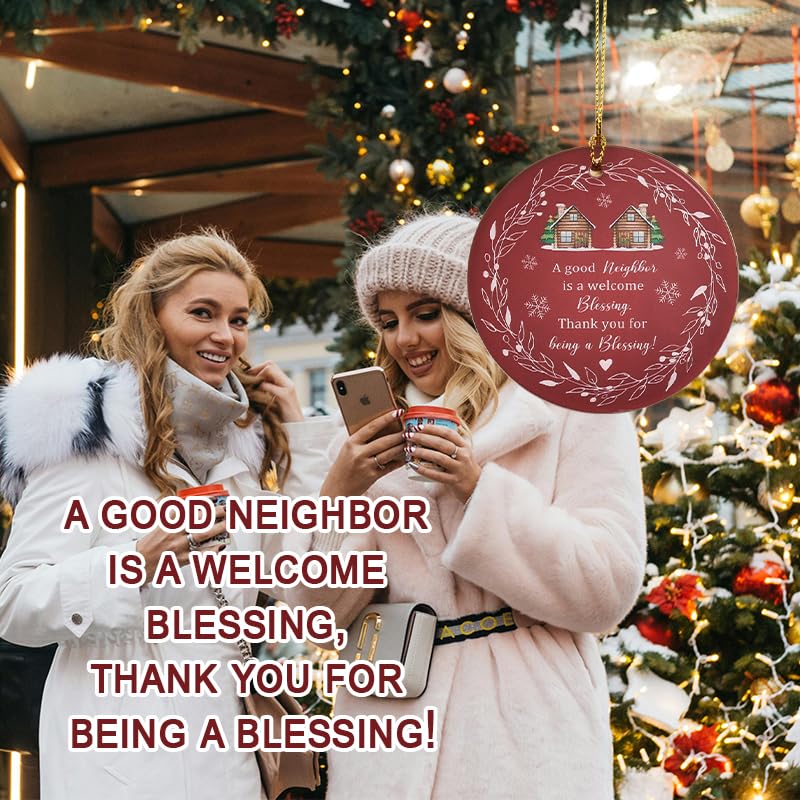 Good Neighbor Christmas Ornament - Wooden Appreciation Hanging Decor Gift