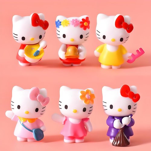 Kawaii Anime Figures Cake Decorations for Girls Happy Birthday Cake Toppers Cartoon Theme Party Decorations