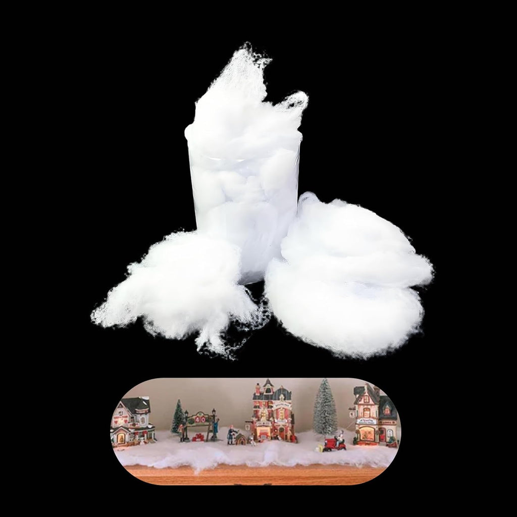 Skiennix Fake Snow Decor - Fluffy Flame Resistant Artificial Snow for Indoor Winter Decoration | 0.22 Pounds