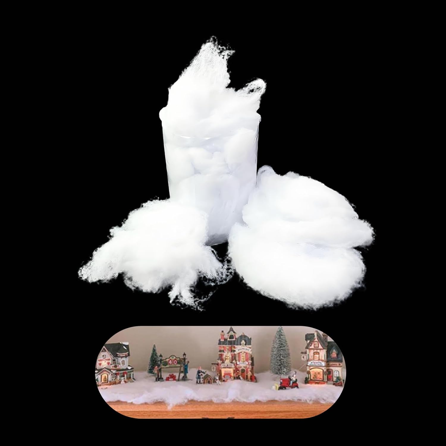 Skiennix Fake Snow Decor - Fluffy Flame Resistant Artificial Snow for Indoor Winter Decoration | 0.22 Pounds
