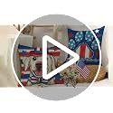 Patriotic Dog Throw Pillow Covers, 18x18 Set of 4, America Labrador Prints
