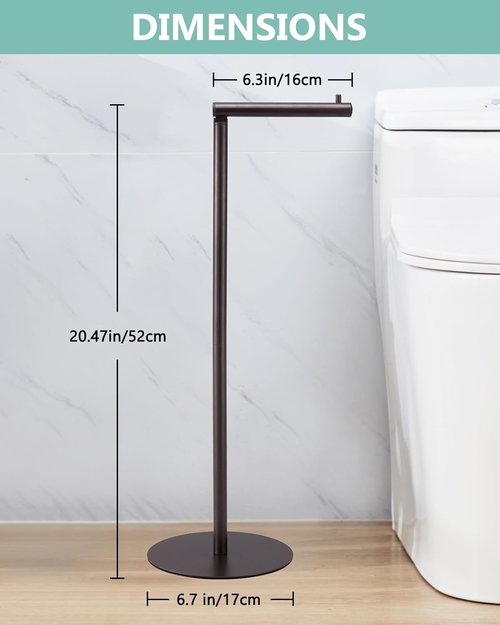 Housen Solutions Toilet Paper Holder Stand - Modern Free-Standing Design for 4 Spare Rolls - Oil Rubbed Bronze