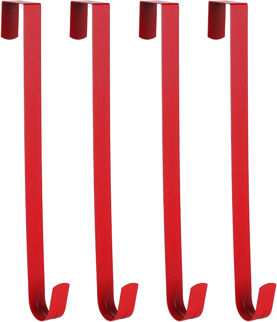 Sattiyrch 15" Wreath Hanger - Sturdy Steel Over The Door Hook for Front Door Decor (Red, 4")