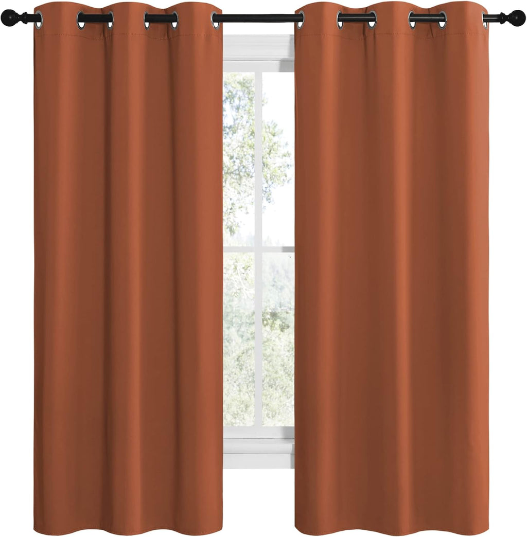 NICETOWN Blackout Curtains - Thermal Insulated Drapes for Privacy | Burnt Orange, 42 x 68 Inches, 1 Pair