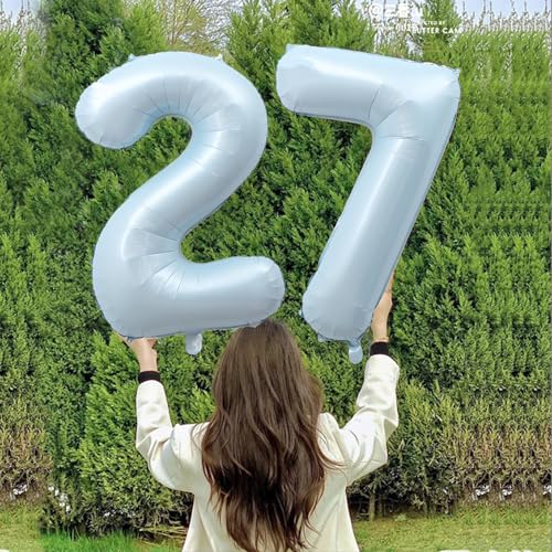 40-Inch Baby Blue Number 29 Foil Balloon for Birthday & Parties