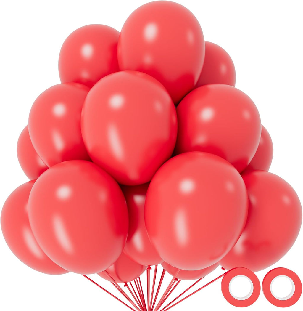 Pastel Red Latex Balloons by [Brand Name] - 110pcs 12-Inch Balloons for Birthday Parties & Baby Showers