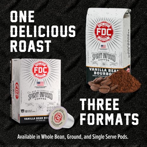 Fire Department Coffee Vanilla Bean Bourbon Infused Ground Coffee - 12 oz