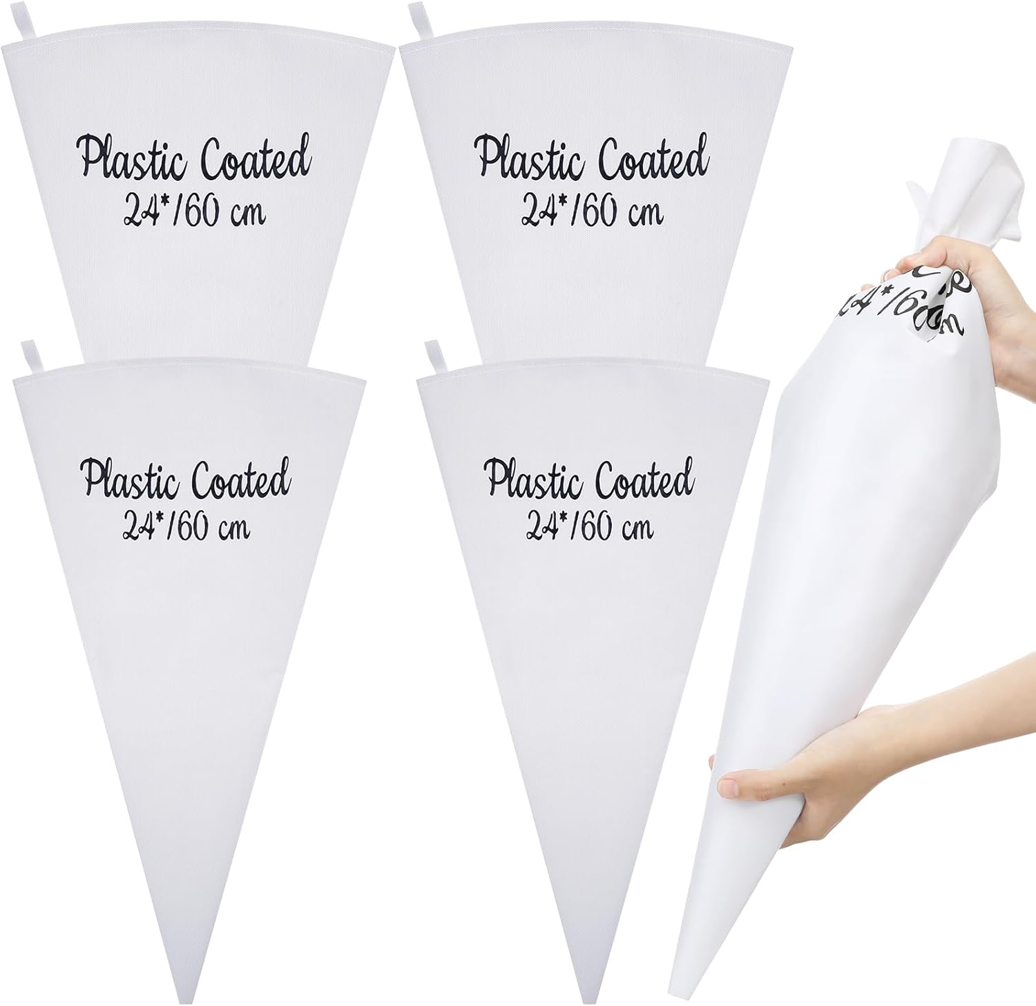 Nuogo Reusable Piping Pastry Bags - 24 Inch Large Canvas for Cake Decorating & Icing | 4 Pack