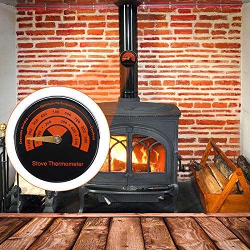 Frienda Magnetic Wood Stove Thermometer - 2 Pack for Gas & Wood Burners