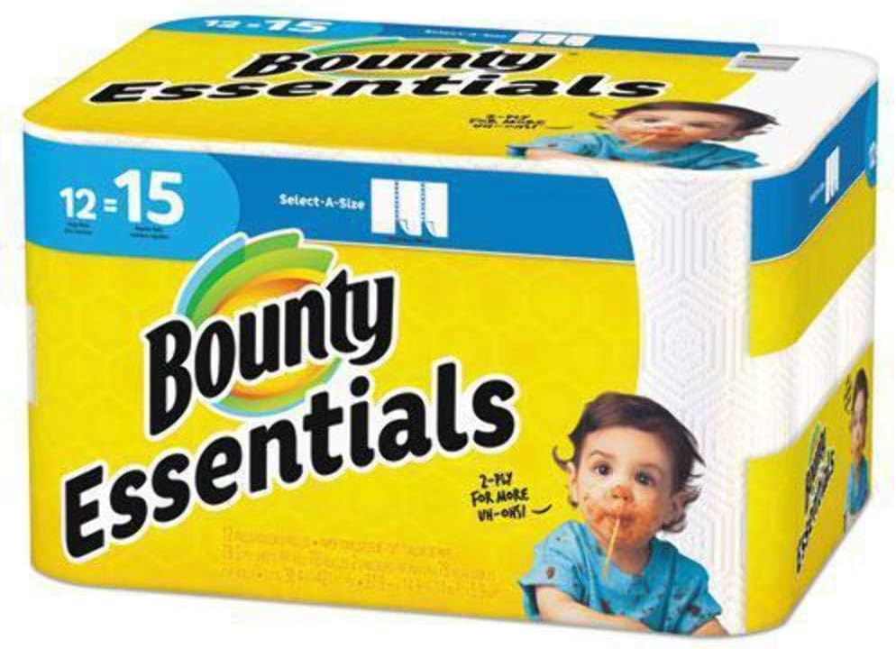 Bounty Essentials Select-A-Size Paper Towels - 2-Ply, 78 Sheets/Roll | 12 Rolls per Carton