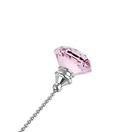 uxcell 20 Inch Ceiling Fan Pull Chain, Decorative Crystal Fan Pull Chain Ornament Extension, 3mm Diameter Beaded Diamond Pendant, Pink