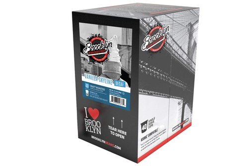Brooklyn Beans Coffee Pods - Vanilla Skyline Decaf, Smooth & Creamy Flavor | 40 Count for Keurig 2.0