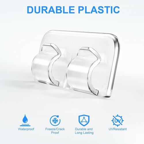 Hetyue Heavy-Duty Outdoor String Light Hooks | 26Pcs Waterproof Adhesive Clips for Christmas Lighting
