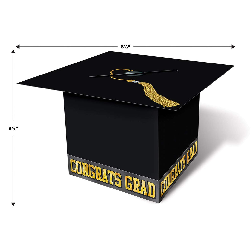 Grad Cap Card Box (black) Party Accessory  (1 count) (1/Pkg)
