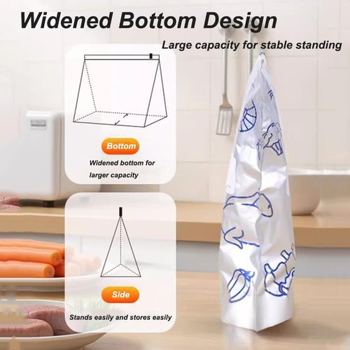 30Pcs Reusable Aluminum Foil Sealing Bags, upgraded reusable food storage and preservation slip-lock bags, stand-up design, kitchen food storage bags.