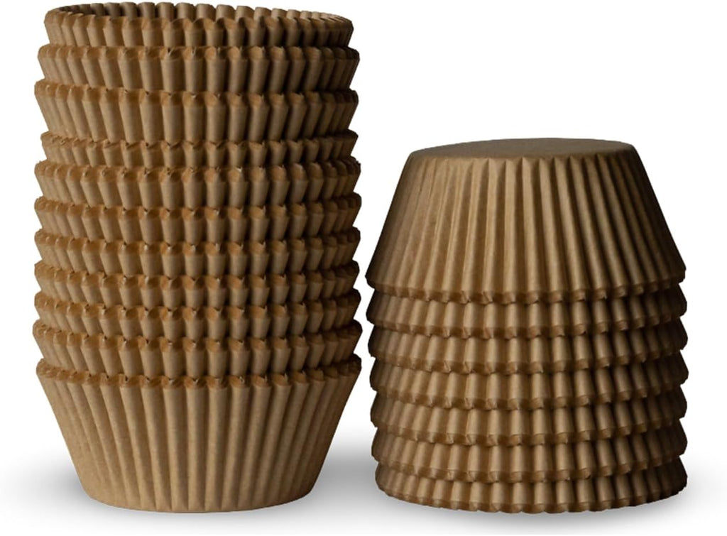 Regine Switzerland 200 Paper Cupcake Liners - Grease Proof Muffin Baking Cups for Desserts | Brown