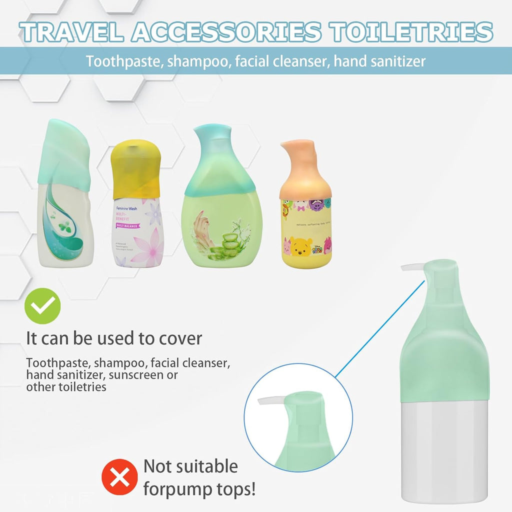 TRANOMOS Silicone Bottle Covers - Travel Essentials for Men & Women | Leak-Proof Design, Perfect for Beach & Cruise