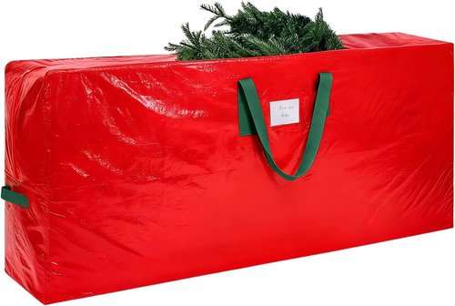 KRYSTY Christmas Tree Storage Bag - Durable & Heavy Duty for 9 ft Trees | Protects Against Dust & Moisture - Red