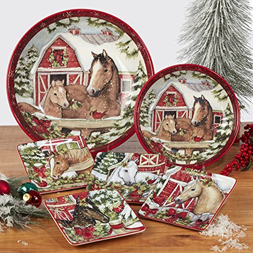 Christmas Rectangular Serving Platter 14x10 Inches - Holiday Dinnerware
