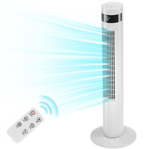 Antarctic Star Tower Fan Portable Floor Fans 85°Oscillating Fan 36'' Quiet Cooling 12H Timer Remote Control Standing Bladeless Electric 3 Speeds Wind 3 Modes Bedroom Office(36 inch, White)