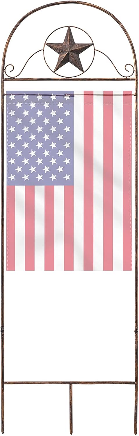YEAHOME Garden Flag Holder Stand - Weather-Proof Metal Flag Pole for Outdoor Decor | Durable Powder-Coated Design