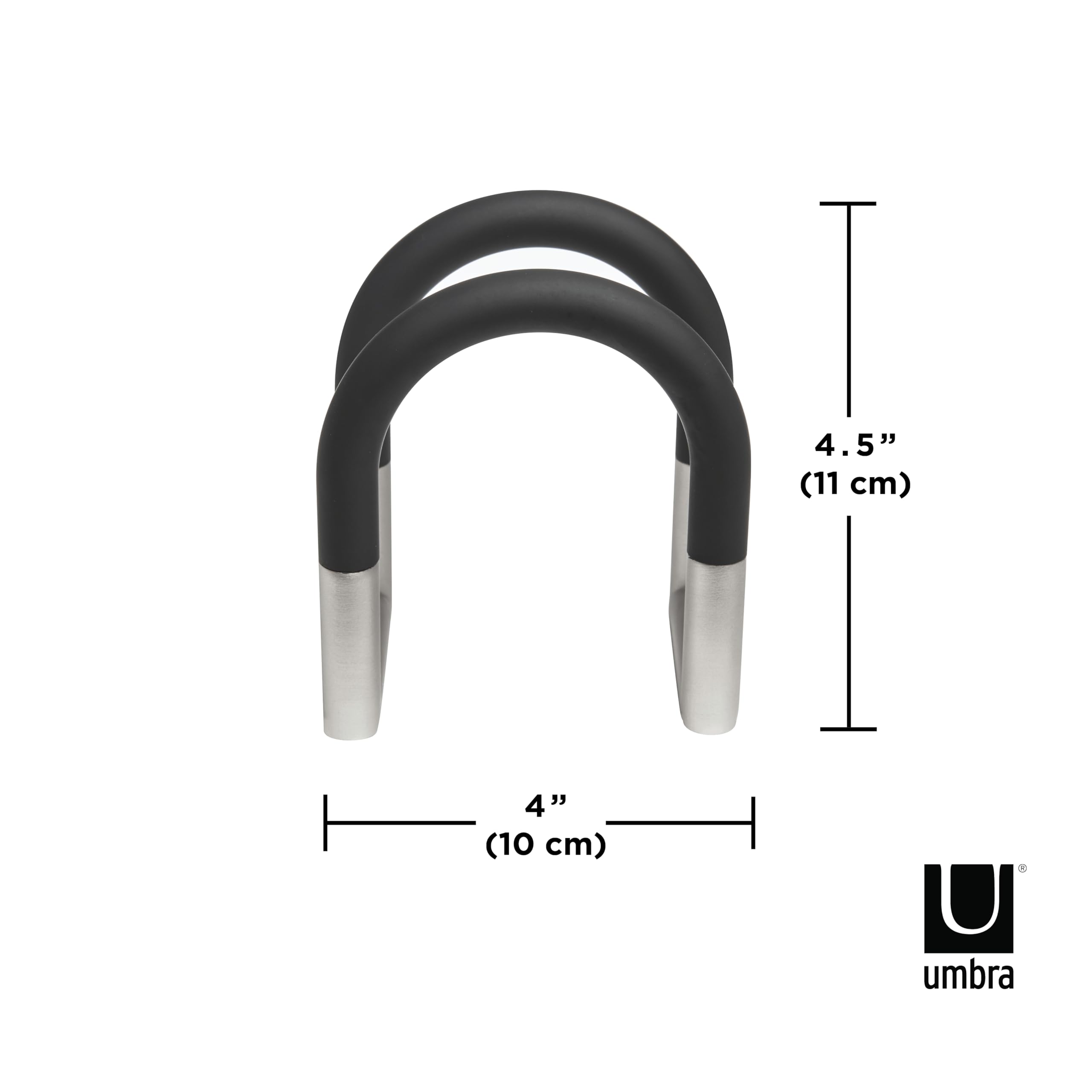 Umbra Swivel Napkin Holder With Dual Chrome Soft Touch Swivels - Heavy-Duty Kitchen & Dining Room Paper Storage - Stores a Bulk Amount of Napkins and Accommodates Any Amount, Black/Nickel