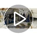 Merry Christmas Blue & Black Throw Pillow Covers - Set of 4, 18x18 Inch