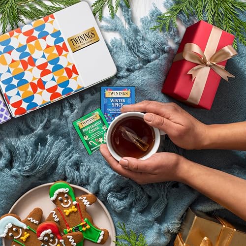 Twinings Christmas Holiday Tea Bag Pack - 40 Count, 4 Flavors, Seasonal Gift - Standard 40 Count