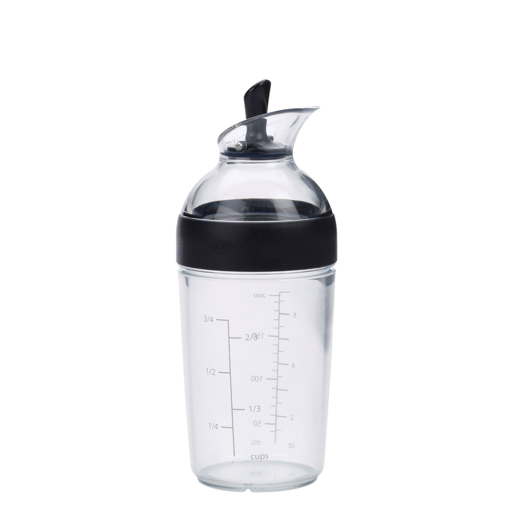 OXO Good Grips Glass Salad Spinner, Large/6.22 Quart, Clear & Good Grips Little Salad Dressing Shaker - Black