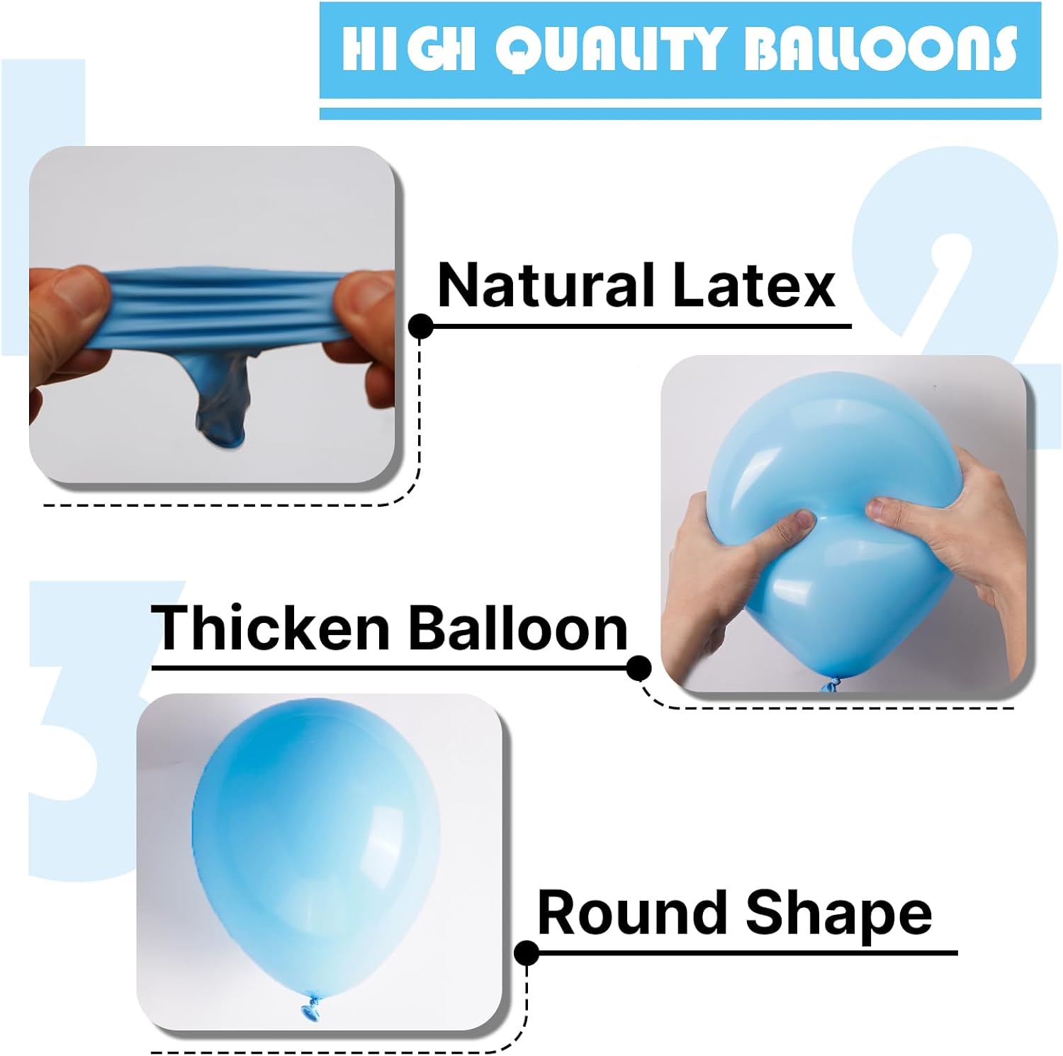 PartyWoo Light Blue Balloons - 152-Piece Baby Pastel Blue Balloon Arch Kit | Various Sizes for Celebrations