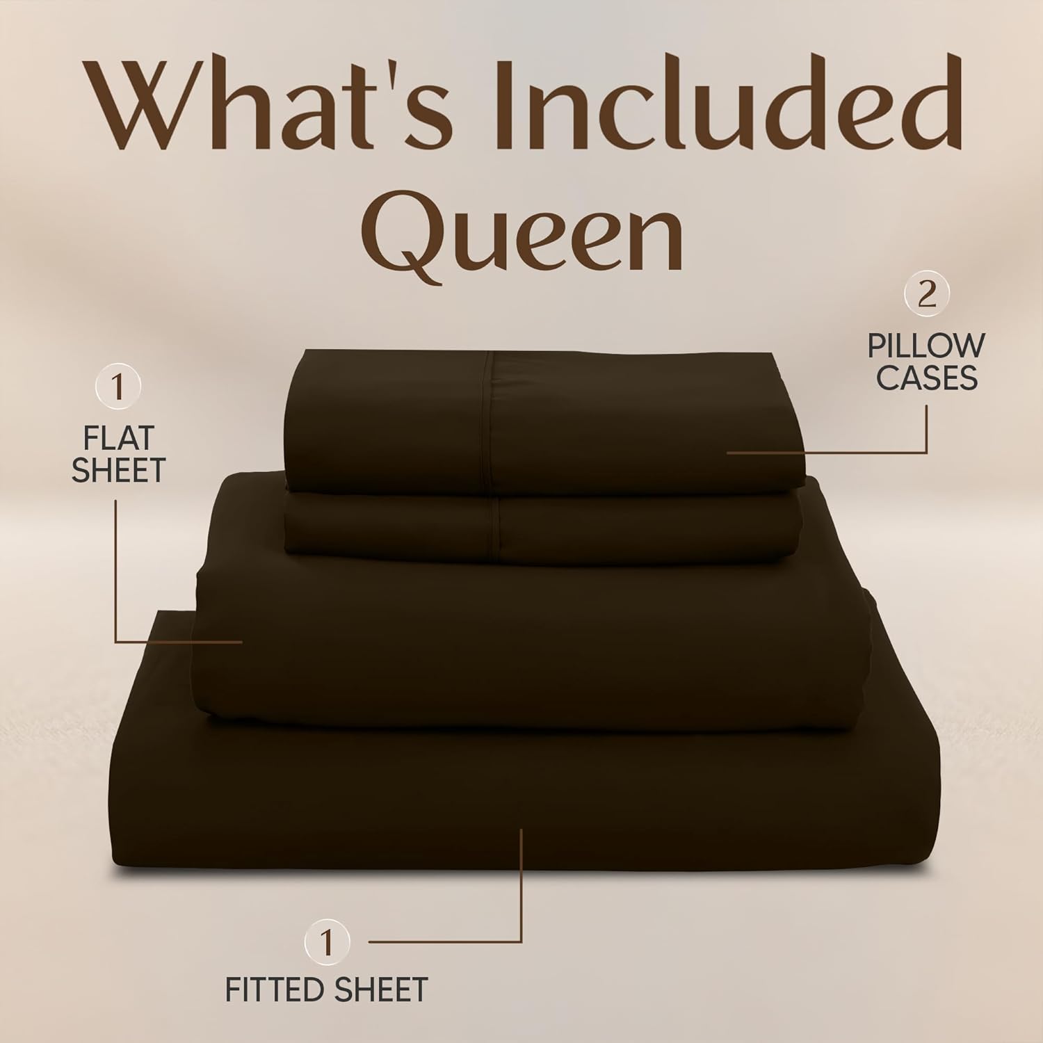 Utopia Bedding Queen Size Sheet Set - Soft, Breathable Microfiber, 4-Piece in Brown | Oeko Tex Certified