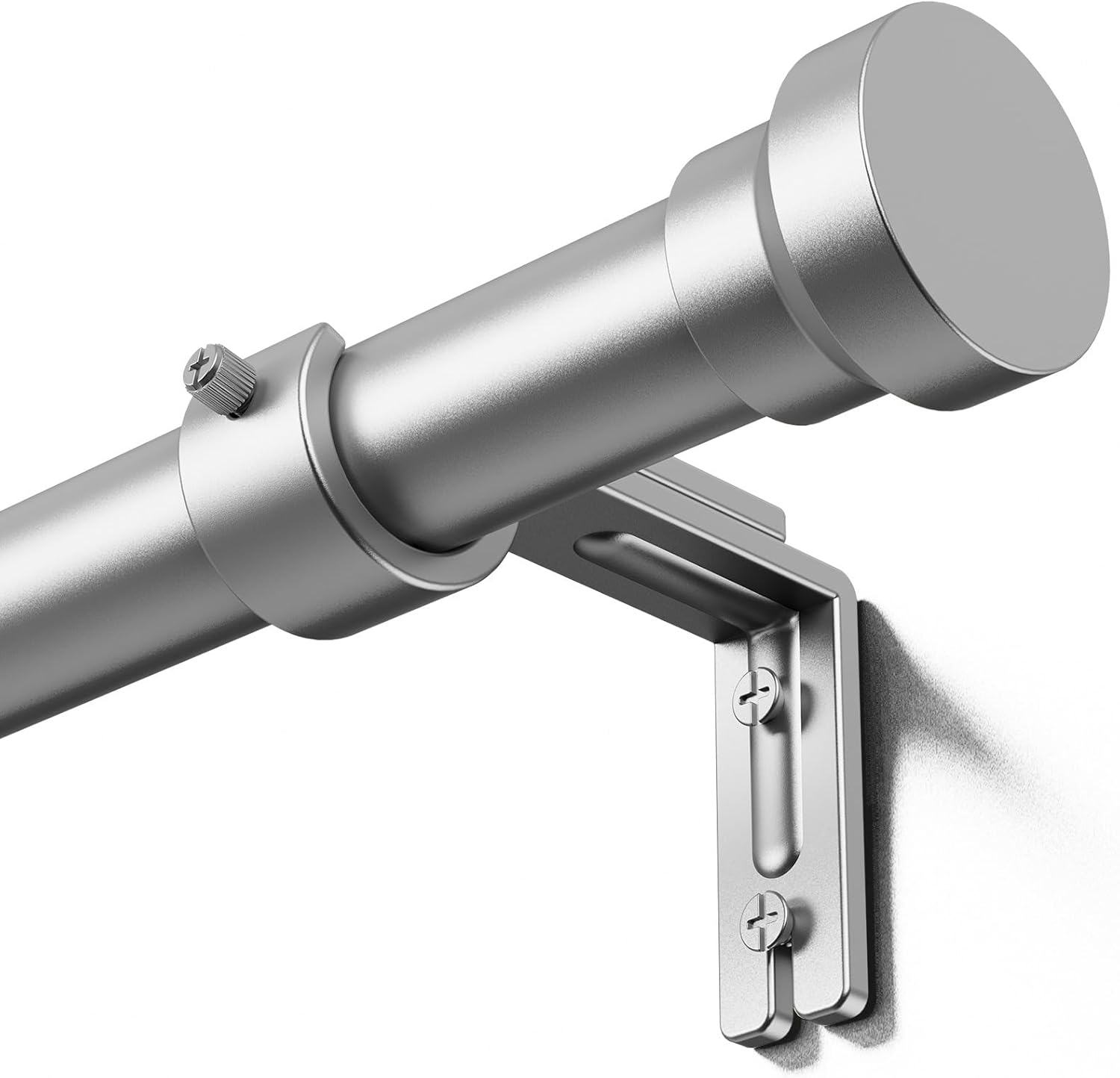 YaFex Curtain Rods - Heavy Duty 1 Inch Adjustable Window Rods | 32-58 Inch, Modern Silver Design