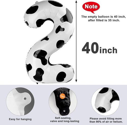 2 Numbers Balloon - 40 Inch White & Black Birthday Decor | Perfect for 2nd, 12th, 21st Parties & Celebrations