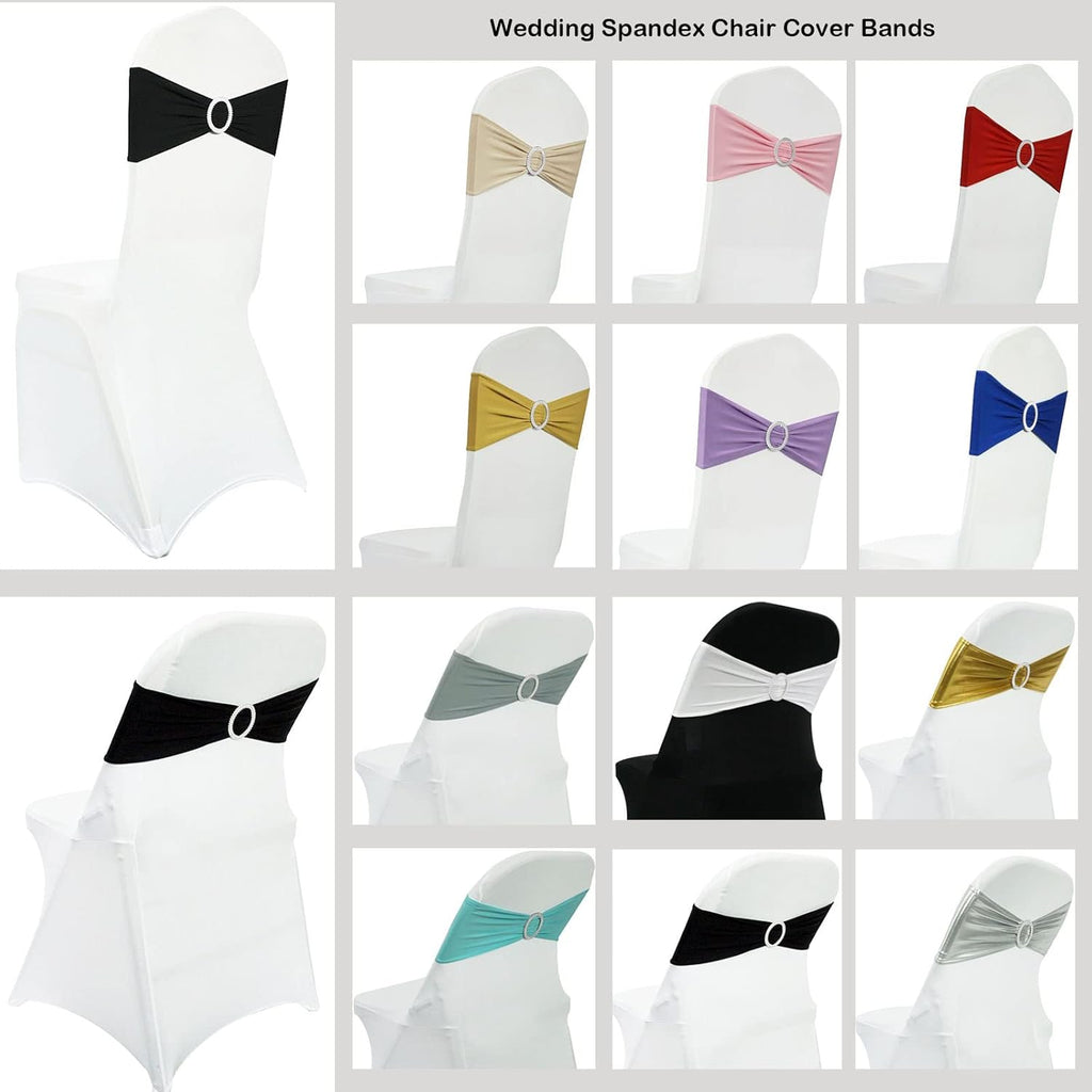 Spandex Chair Sashes by [Brand Name] - 50PCS Stretch Chair Ties with Buckle Slider for Wedding & Party Decor | Pink